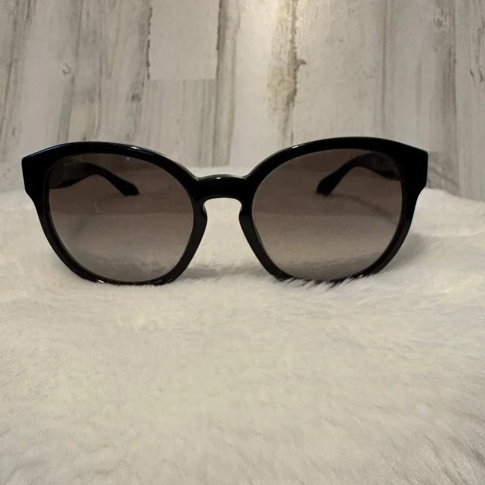 PRADA Round Sunglasses Black Frames Smoke Lens Designer Glasses